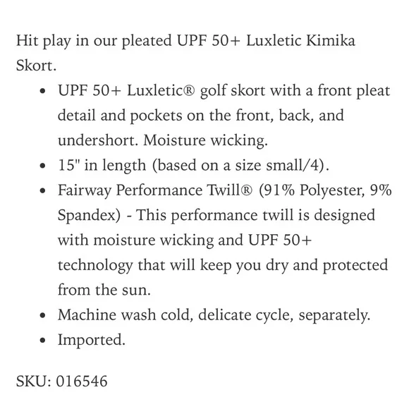 Lilly Pulitzer Kimika Skort Skirt UPF 50+ Martinique Blue Size 12 NWT - Picture 4 of 9